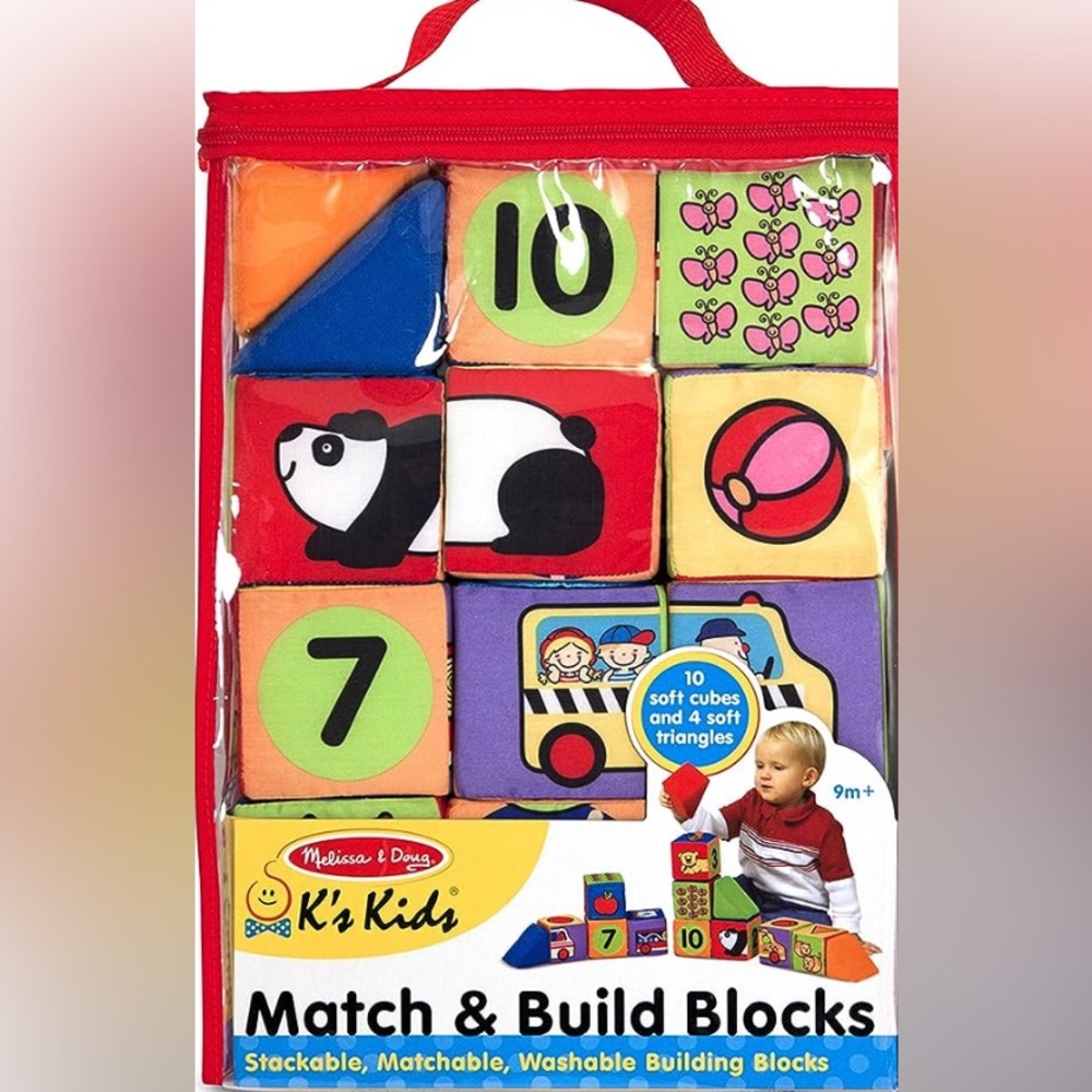 Melissa & Doug Kids Match and Build Soft Blocks Set
